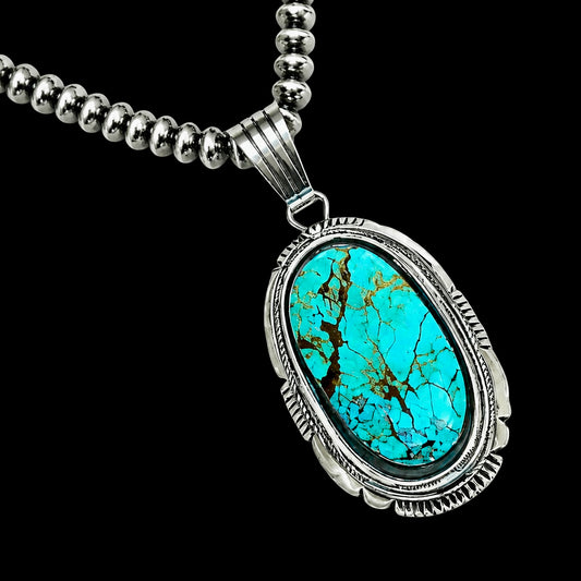 Royston Turquoise pendant handcrafted by Native American artist Jimson Belin