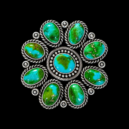 Sonoran Gold Turquoise ring handcrafted by Native American artist Hemerson Brown