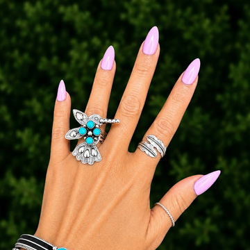 Kingman (Adjustable) ring handcrafted by Native American artist Tim Yazzie