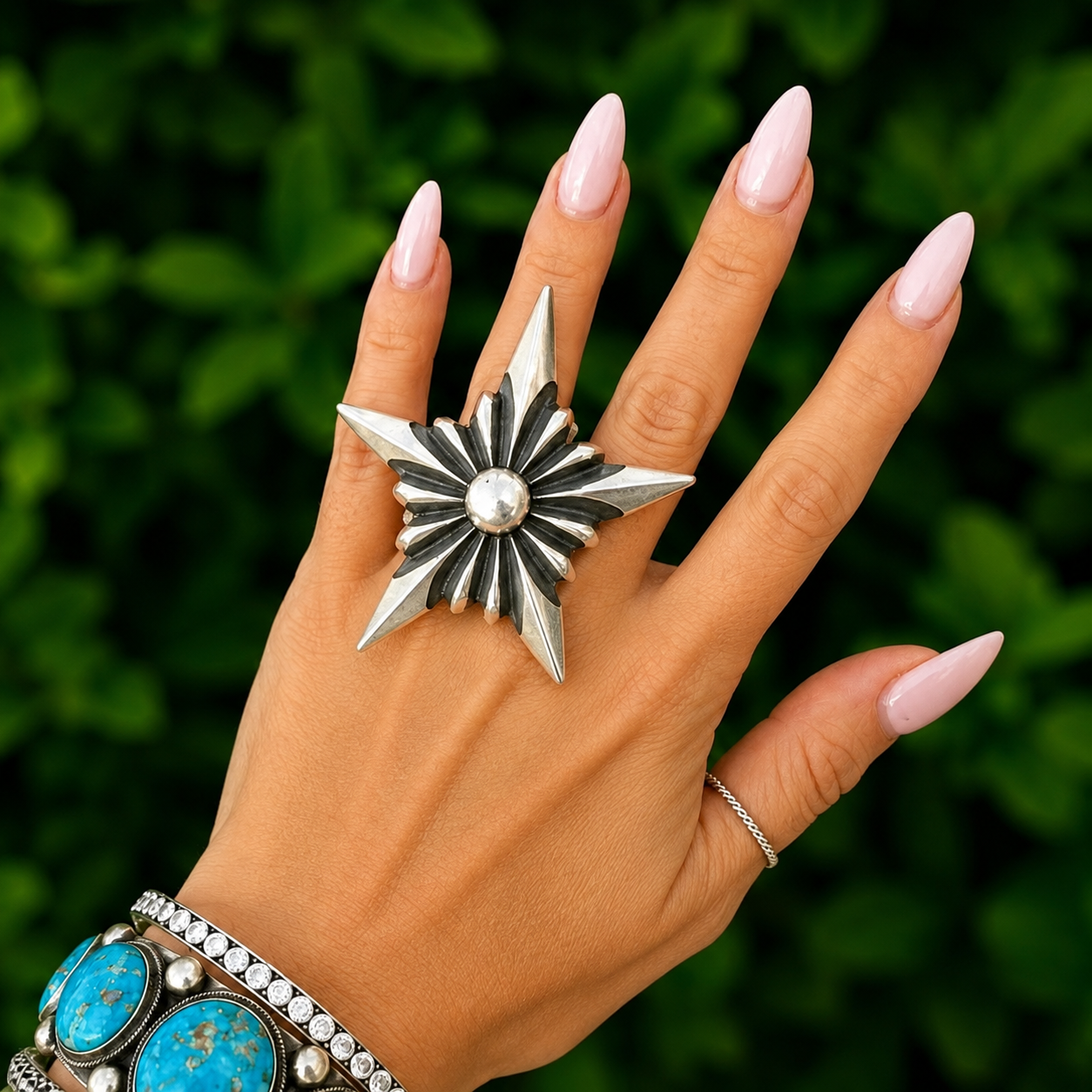 Sterling Silver ring handcrafted by Native American artist Ryan Chee