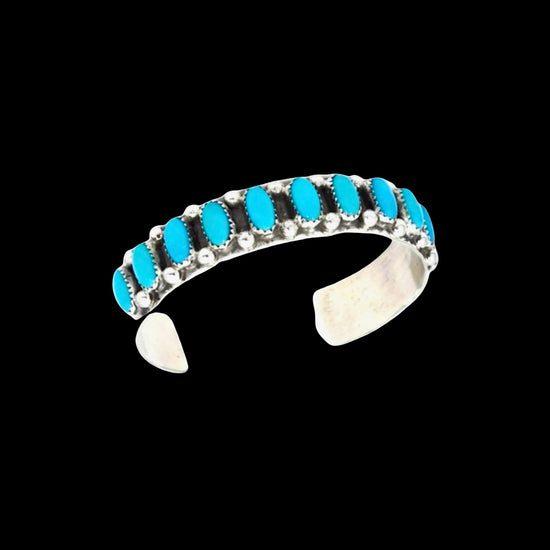 Kingman Stacker bracelet handcrafted by Native American artist Lorenzo and Jerilyn Chee