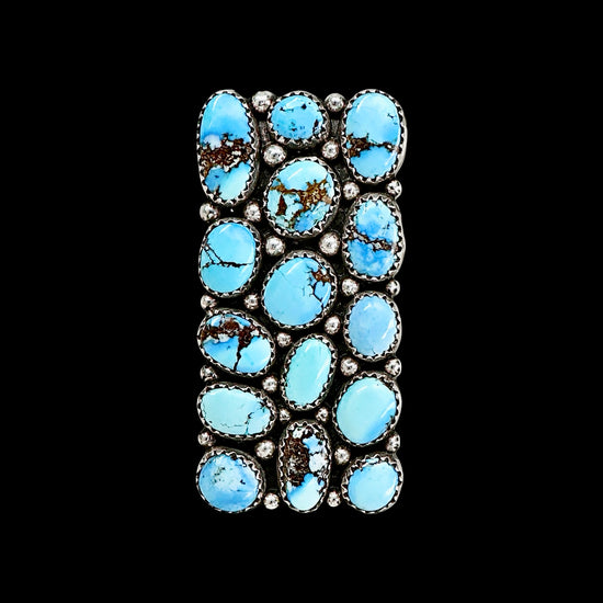 Golden Hills Turquoise ring handcrafted by Native American artist Anna Spencer