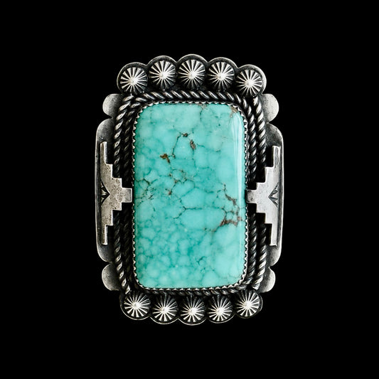 The Lupine Ring (Adjustable) - Kingman Turquoise by Marcus Chavez