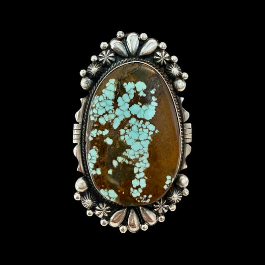 The Lupine Ring (Adjustable) - Mine #8 Turquoise by Marcus Chavez