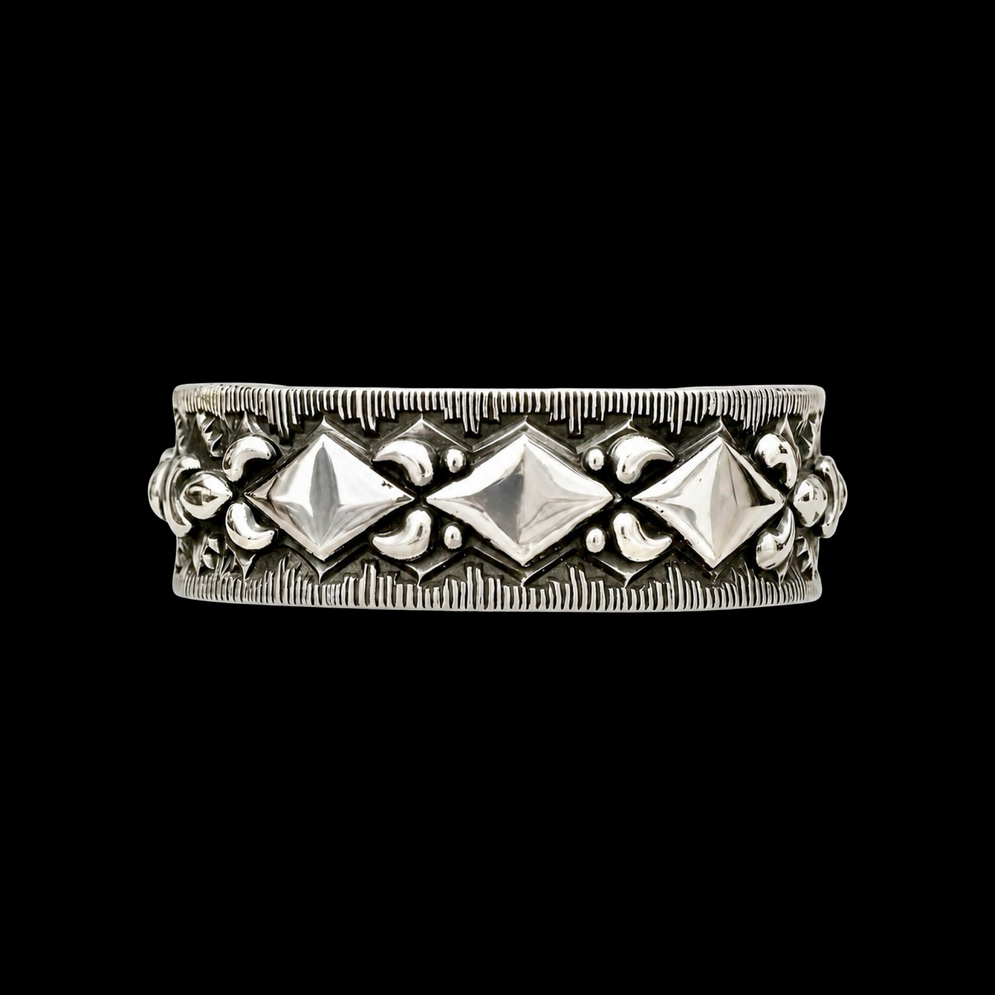 Sterling Silver cuff handcrafted by Native American artist Roland Dixon
