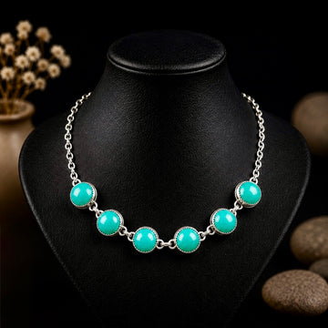 Thunder Creek Turquoise choker handcrafted by Native American artist Lorenzo and Jerilyn Chee