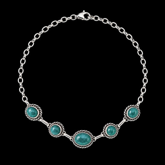 Kingman Turquoise choker handcrafted by Native American artist Augustine Largo