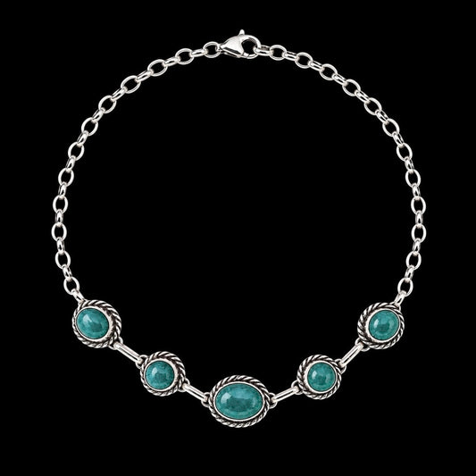 Kingman Turquoise choker handcrafted by Native American artist Augustine Largo