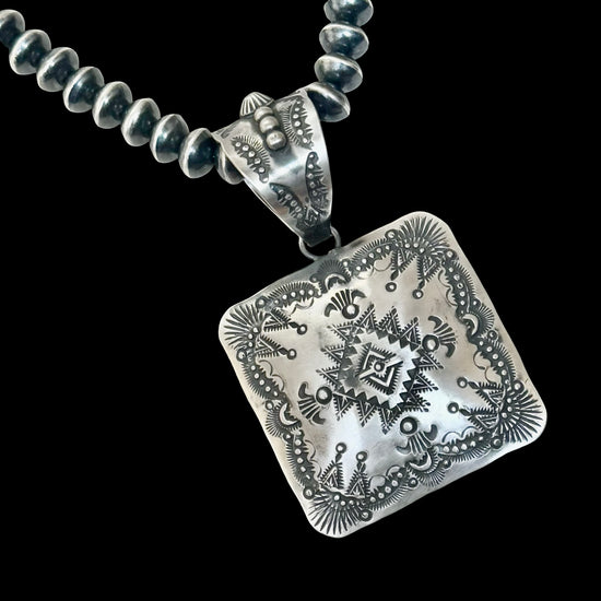 Sterling Silver pendant handcrafted by Native American artist Vincent Platero