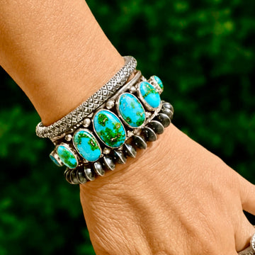 The Avyne Row Cuff - 7 Stone Natural Sonoran Gold by Albert Jake (Heavy by Hand)
