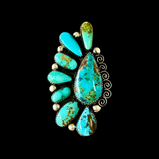 The Jamez Ring - Kingman Turquoise by Marcus Chavez