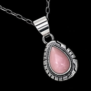 Pink Conch pendant handcrafted by Native American artist Jadora Frank