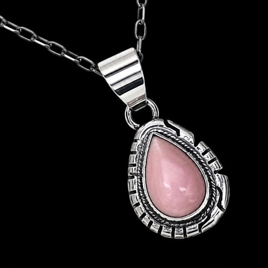 Pink Conch pendant handcrafted by Native American artist Jadora Frank