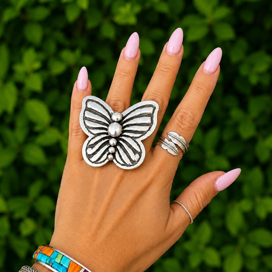 Sterling Silver ring handcrafted by Native American artist Ryan Chee