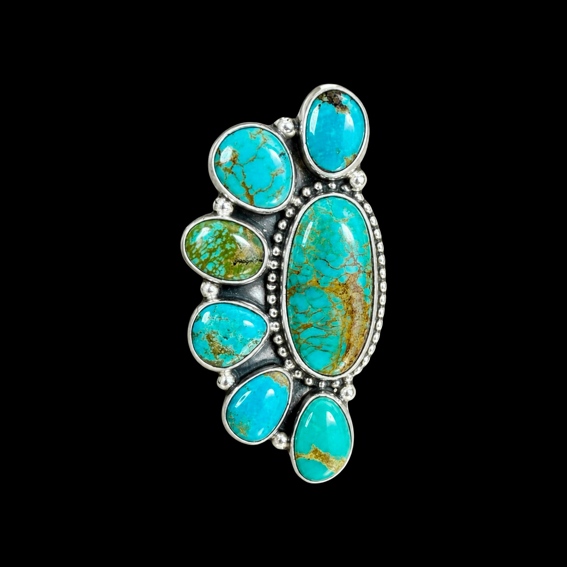 Sonoran Gold Turquoise ring handcrafted by Native American artist Geraldine James