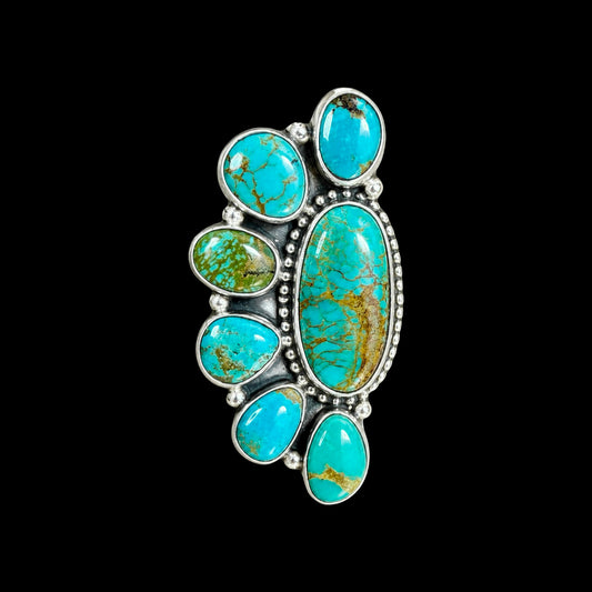 Sonoran Gold Turquoise ring handcrafted by Native American artist Geraldine James