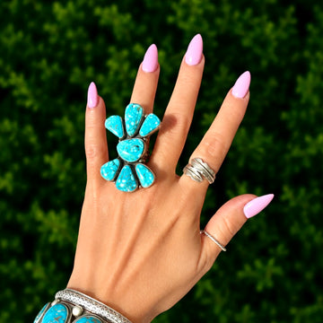 High-Grade Waterweb Lone Mountain Turquoise ring handcrafted by Native American artist Emer Thompson