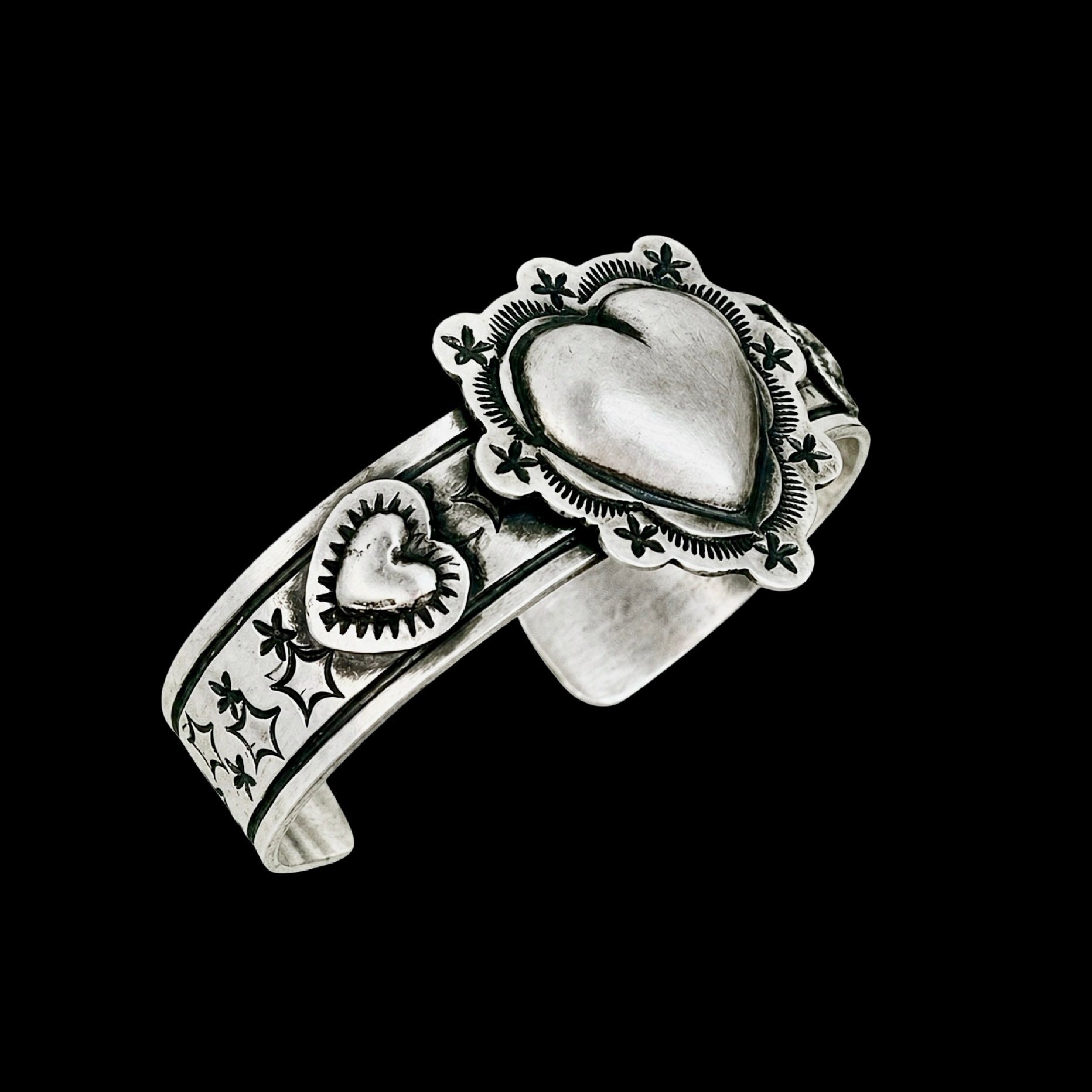 Sterling Silver cuff handcrafted by Native American artist Chris Etsitty