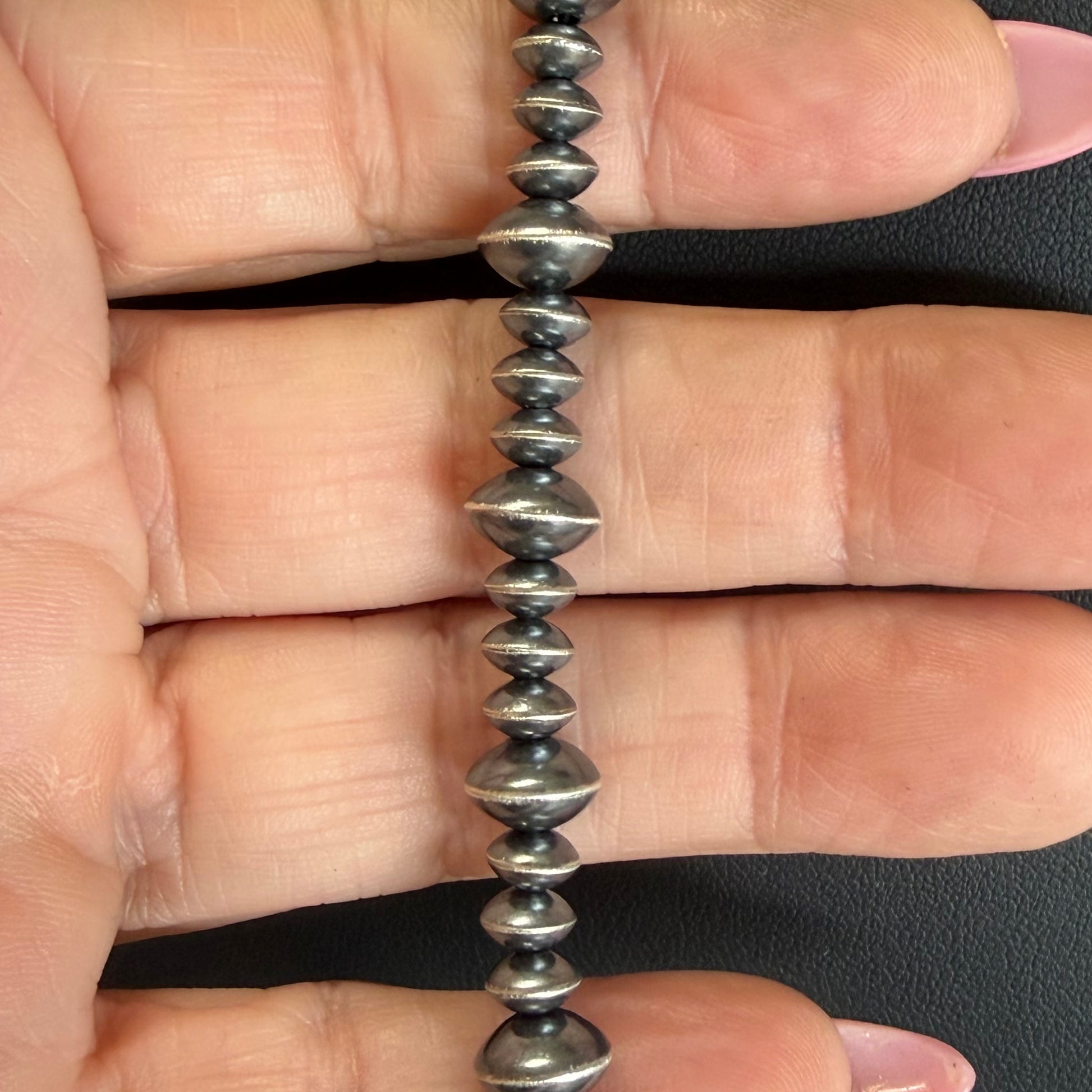 Sterling Silver Handcrafted navajo pearls handcrafted by Native American artist LaVina Dawes