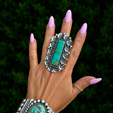 The Aurora Ring (Adjustable) - Royston Turquoise by Marcus Chavez