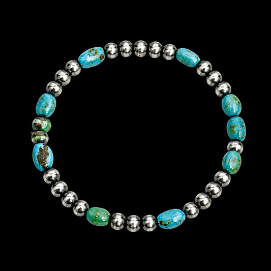 Kingman & Sterling Silver stretch bracelets Handcrafted by non-native artisan
