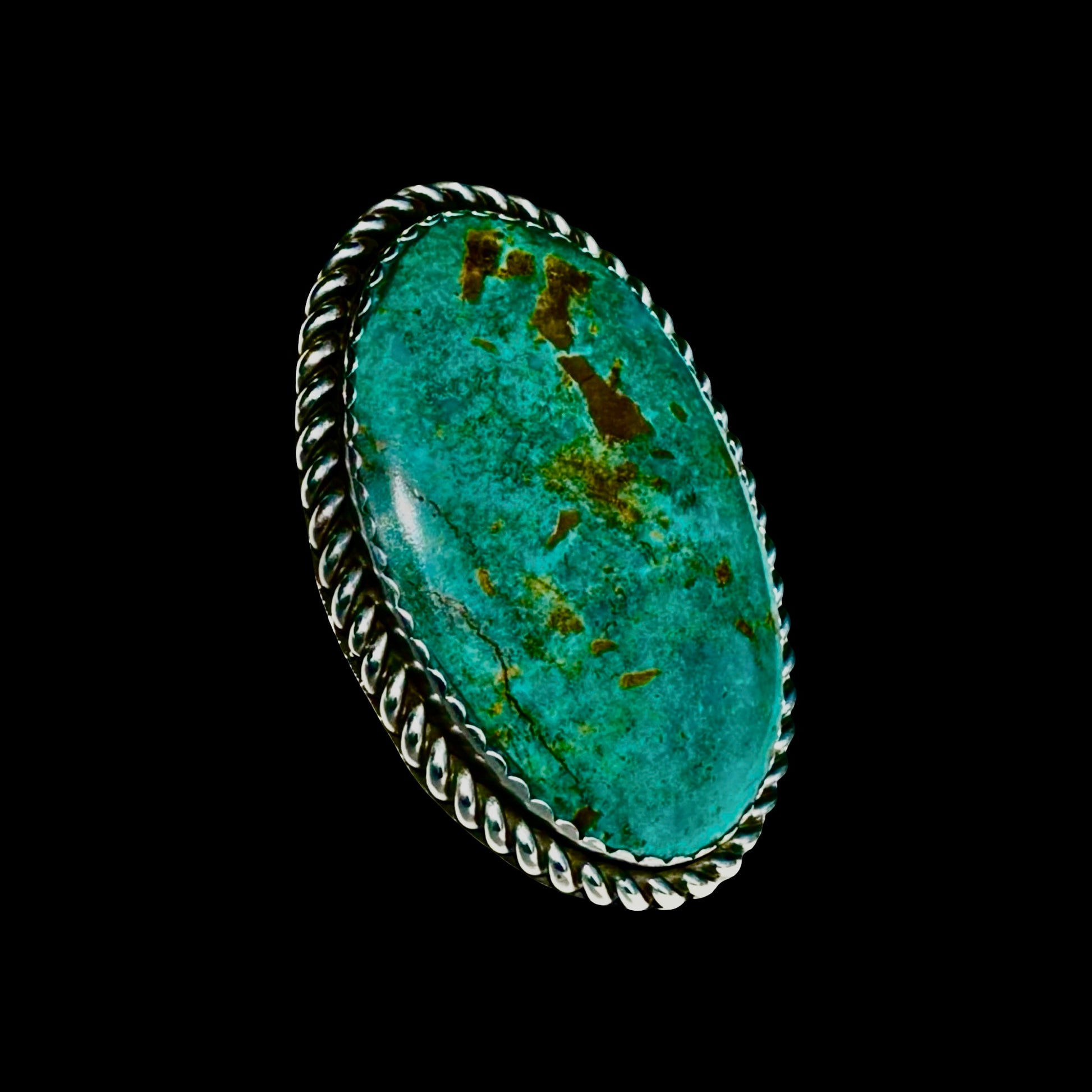 Tyrone Turquoise ring handcrafted by Native American artist Virdell Begay
