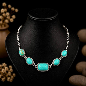 Thunder Creek Turquoise choker handcrafted by Native American artist Lorenzo and Jerilyn Chee