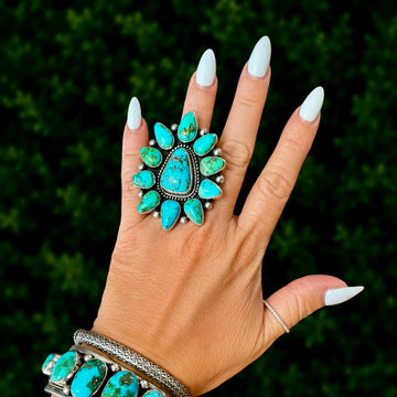 The Crown Ring (Adjustable) - Sonoran Gold Turquoise by Tom Lewis