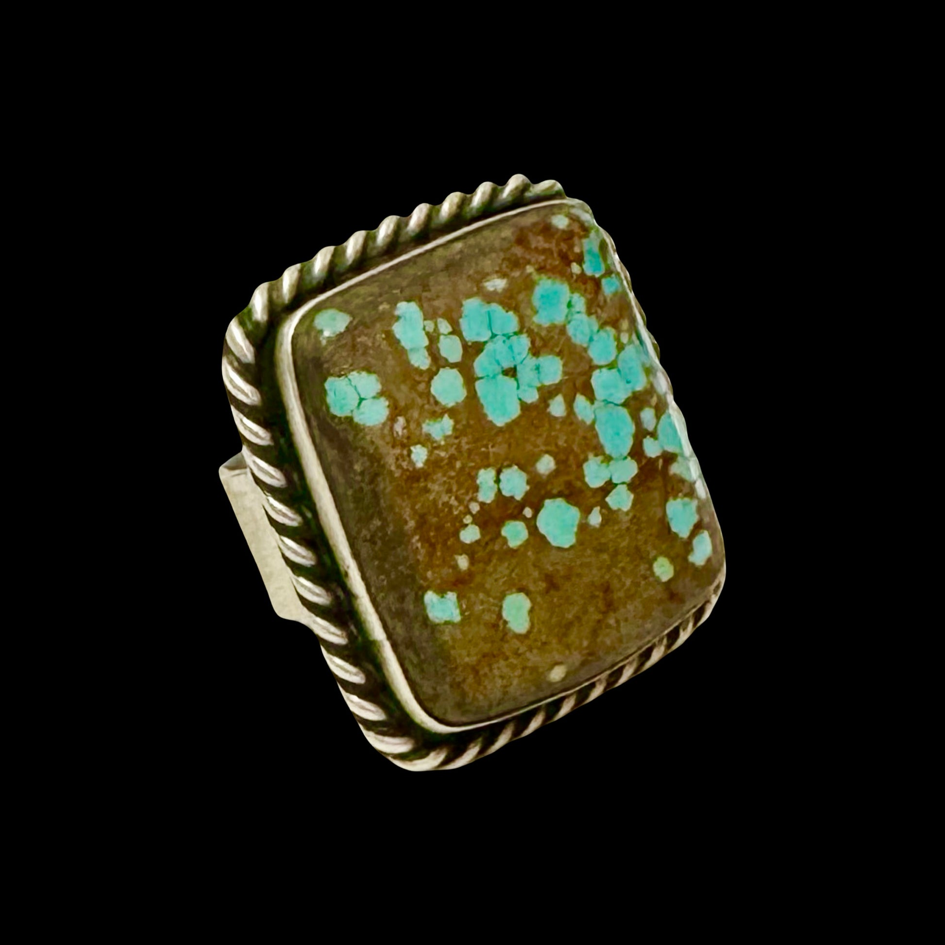 Mine #8 Turquoise ring handcrafted by Native American artist Augustine Largo