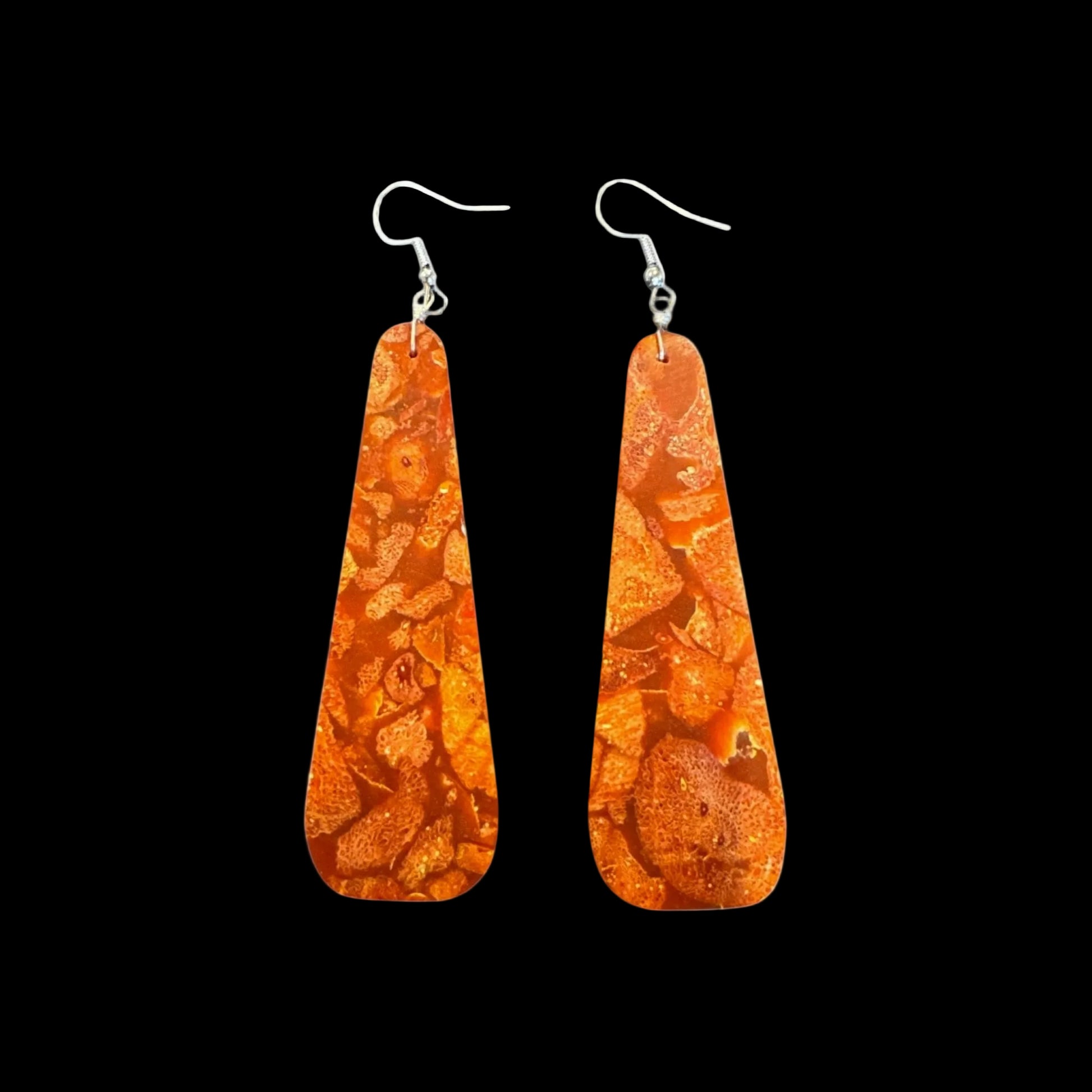 Multi-color Slab earrings handcrafted by Native American artist Ella Mae Garcia