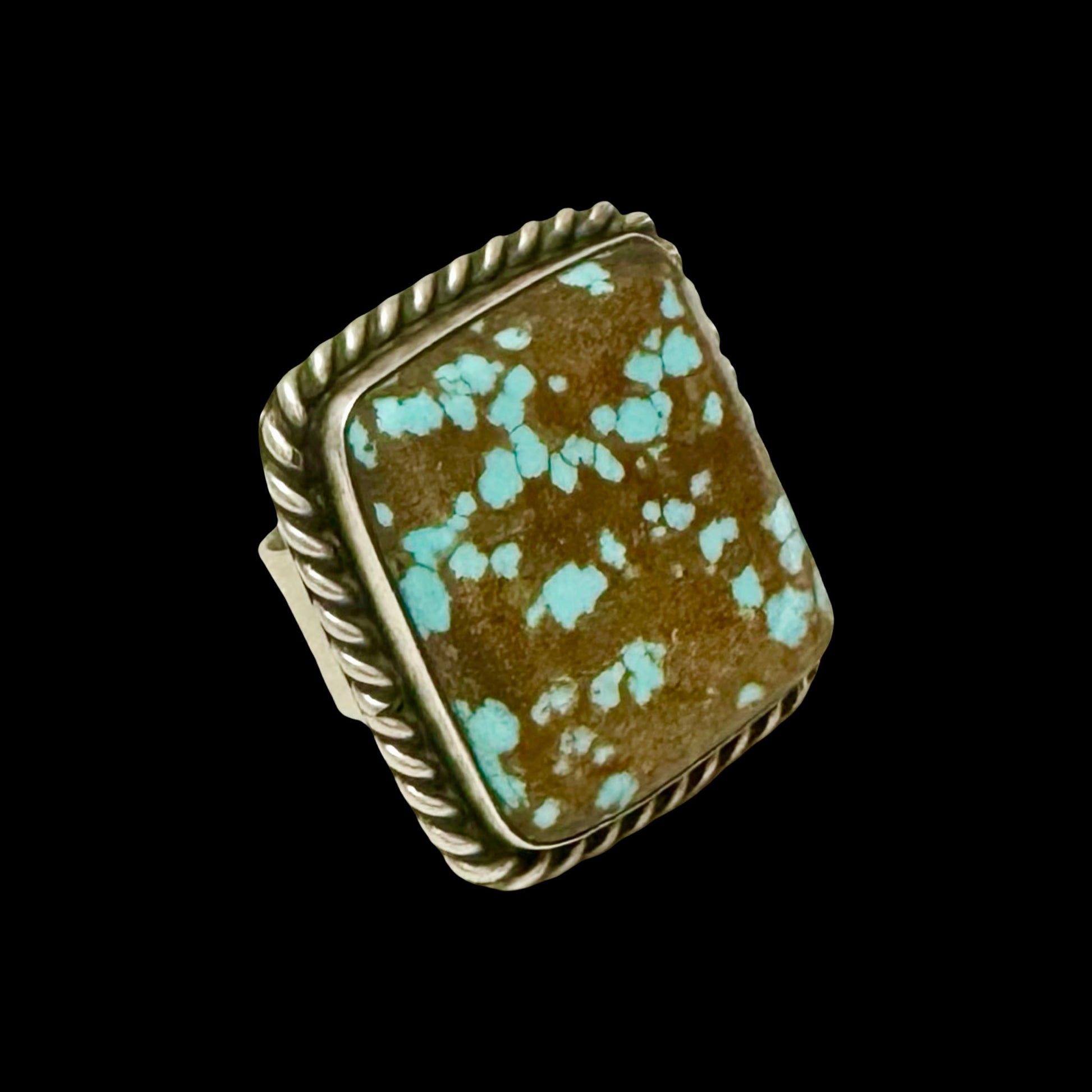 Mine #8 Turquoise ring handcrafted by Native American artist Augustine Largo