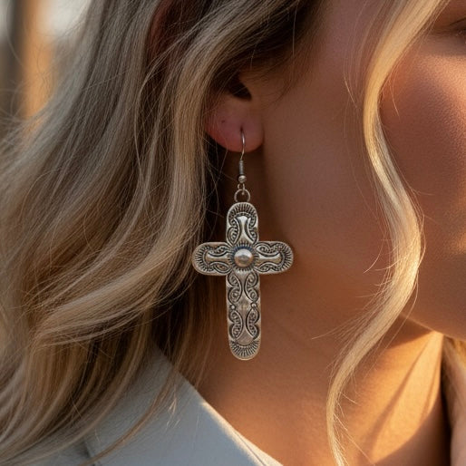 Sterling Silver earrings handcrafted by Native American artist Melissa Willie