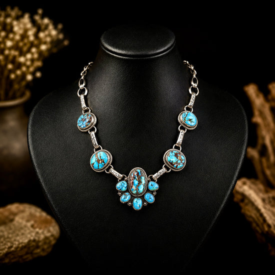 The Alexander Choker Necklace - High-Grade Golden Hills Turquoise by Chris Etsitty
