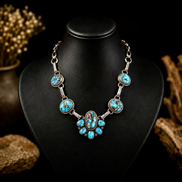 The Alexander Choker Necklace - High-Grade Golden Hills Turquoise by Chris Etsitty
