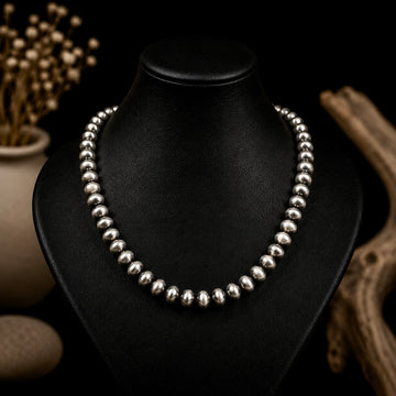 Sterling Silver navajo pearls handcrafted by Native American artist Bryannen Halwood