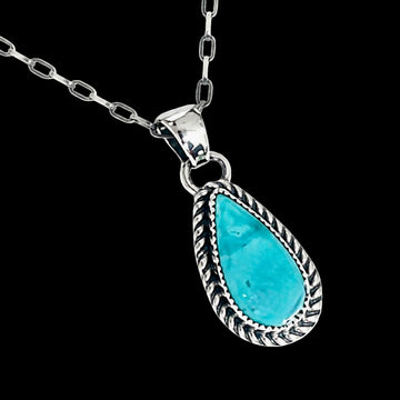 Kingman Turquoise pendant handcrafted by Native American artist Ronald Lee