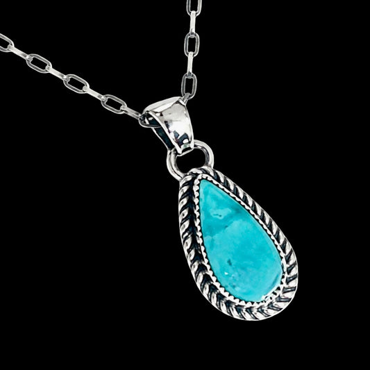Kingman Turquoise pendant handcrafted by Native American artist Ronald Lee