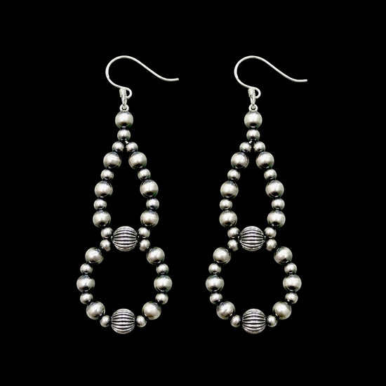 Sterling Silver Navajo Crafted earrings handcrafted by Native American artist Navajo Crafted