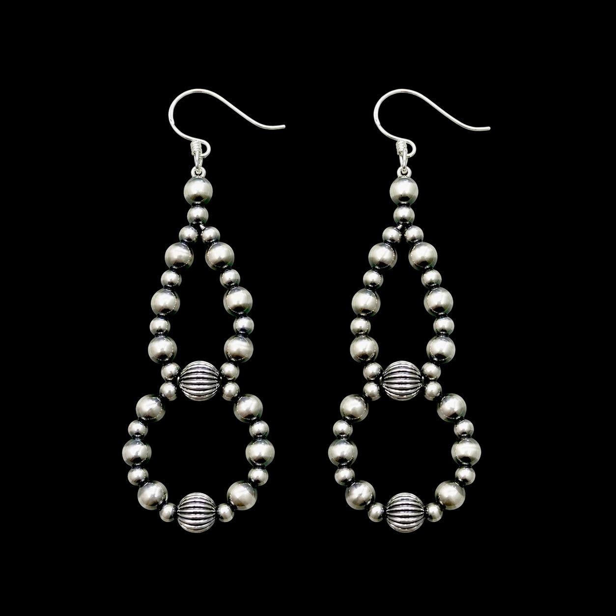 Sterling Silver Navajo Crafted earrings handcrafted by Native American artist Navajo Crafted