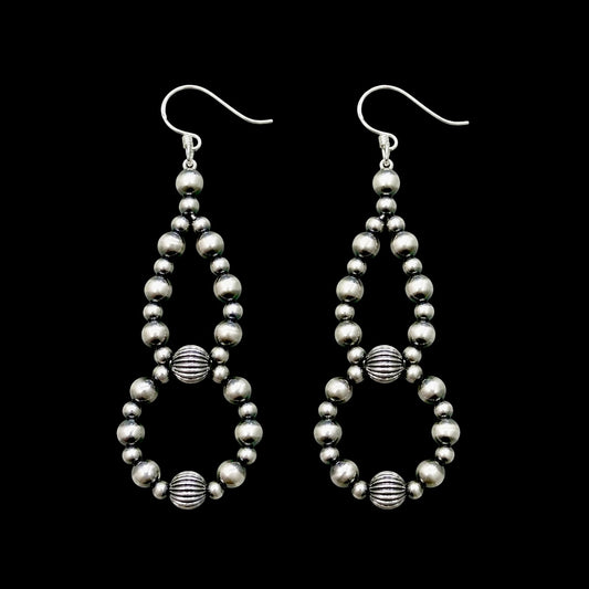Sterling Silver Navajo Crafted earrings handcrafted by Native American artist Navajo Crafted