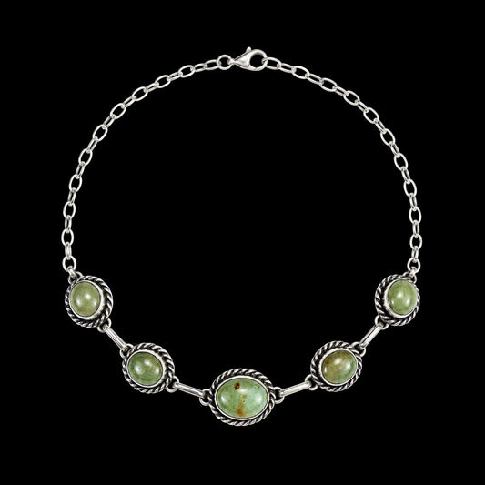 Kingman Turquoise choker handcrafted by Native American artist Augustine Largo