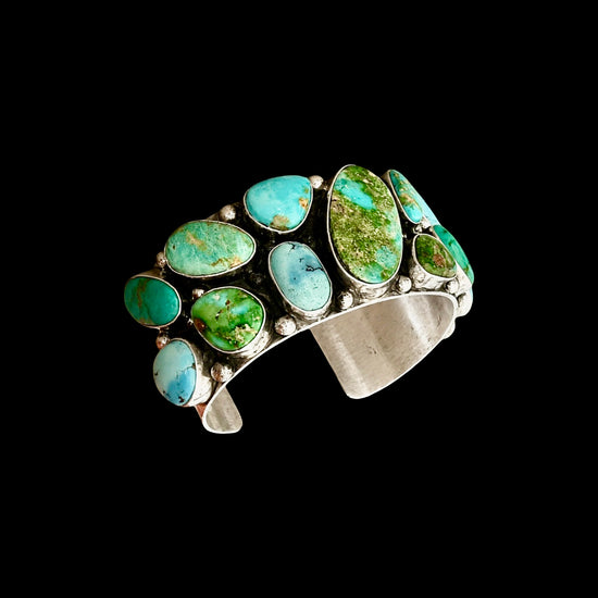 Sonoran Gold Turquoise cuff handcrafted by Native American artist Anna Spencer