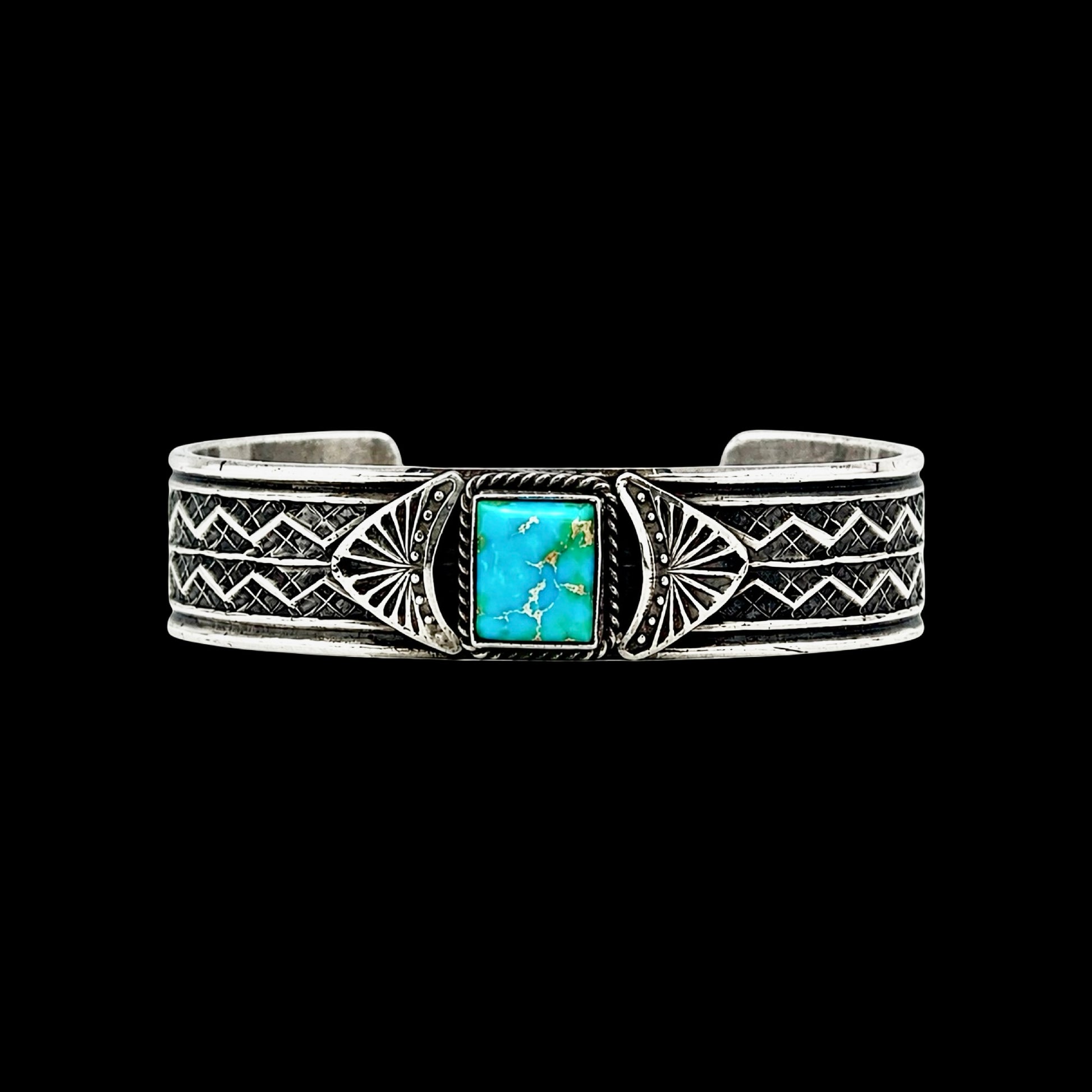 Sonoran Gold Turquoise cuff handcrafted by Native American artist Sunshine Reeves