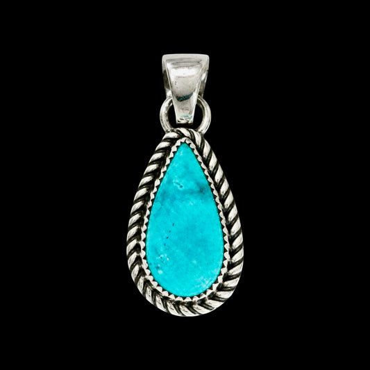 Kingman Turquoise pendant handcrafted by Native American artist Ronald Lee