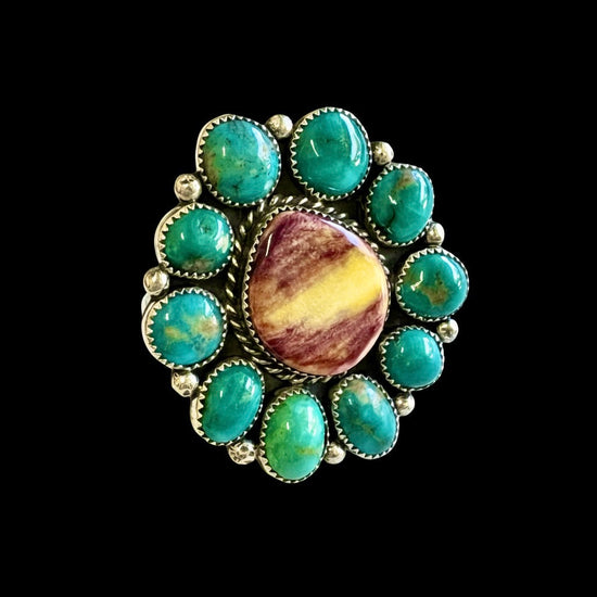 High-Grade White Water Turquoise ring handcrafted by Native American artist Marcus Chavez
