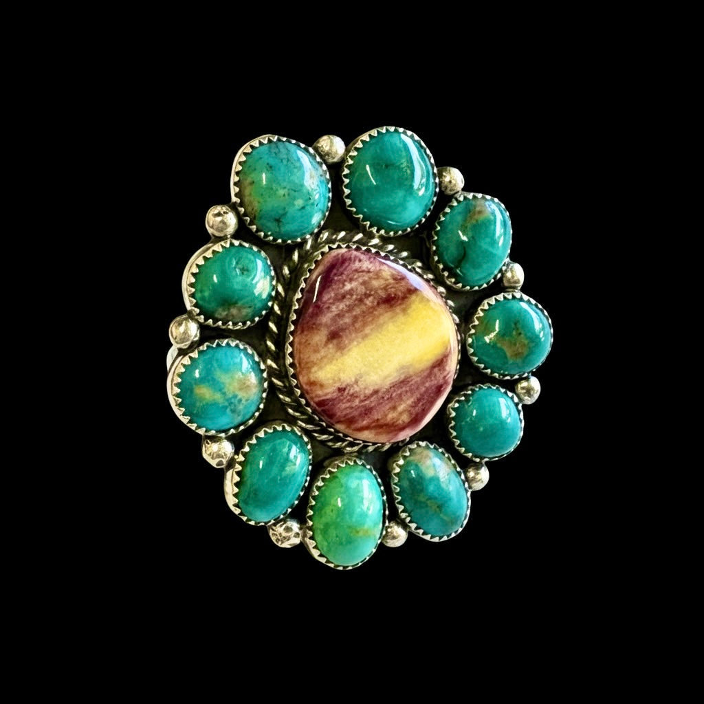 High-Grade White Water Turquoise ring handcrafted by Native American artist Marcus Chavez