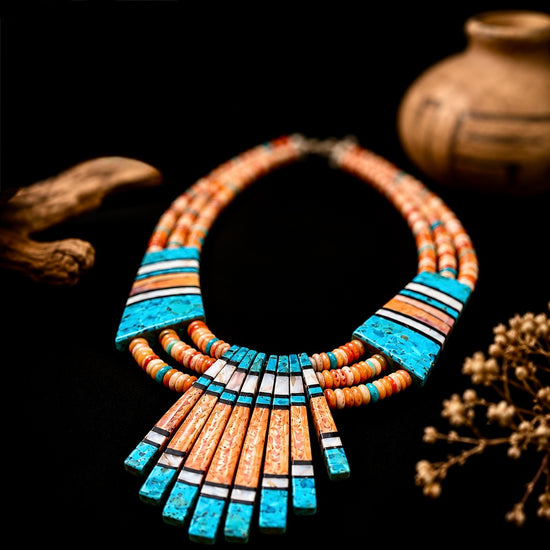 Santo Domingo jewelry handcrafted by Torevia Crespin