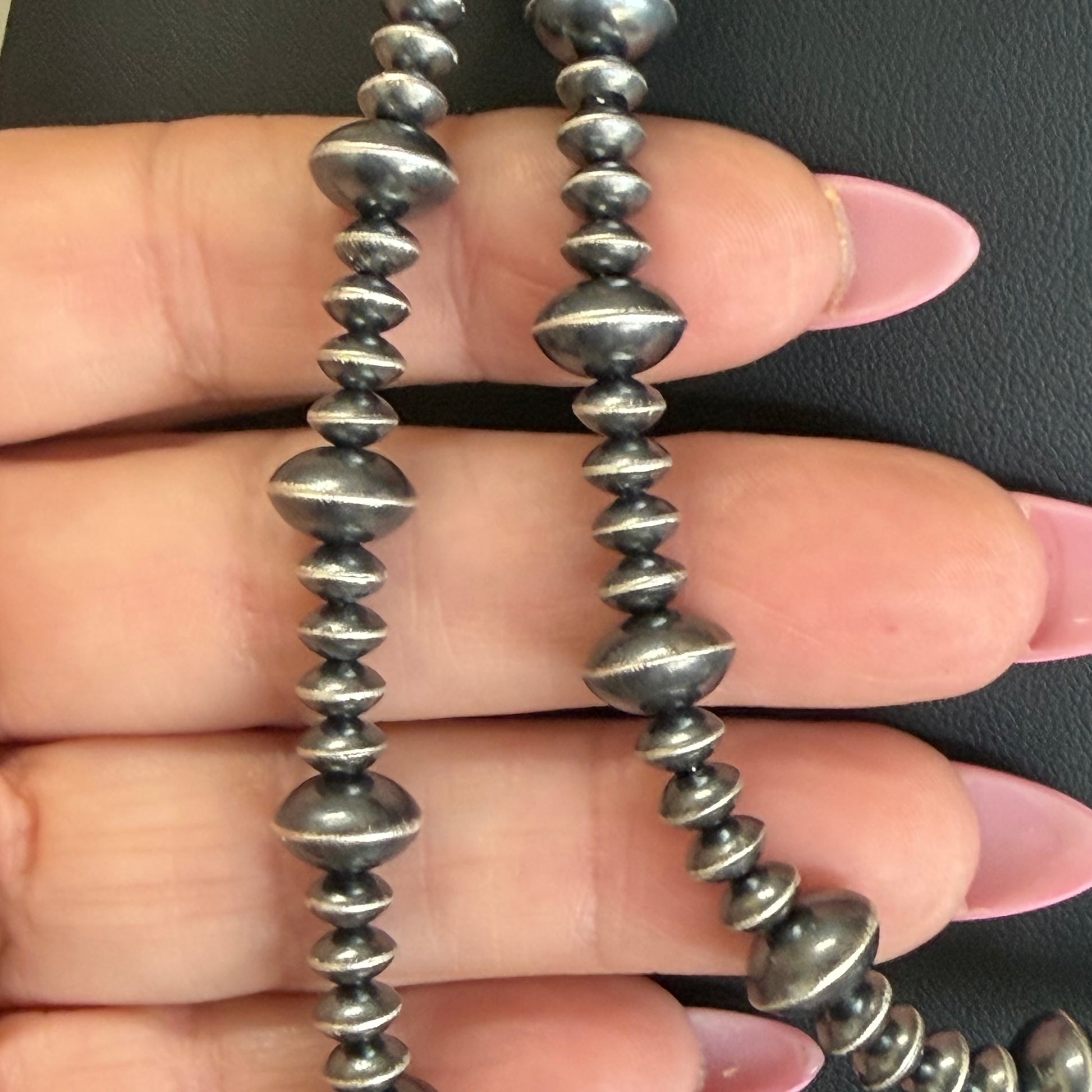 Sterling Silver Handcrafted navajo pearls handcrafted by Native American artist LaVina Dawes