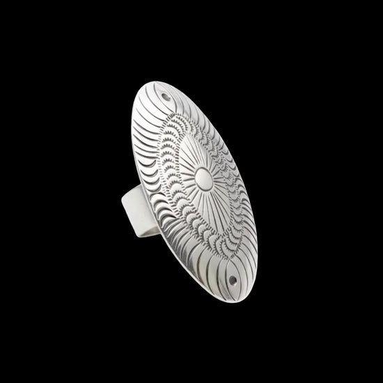 Sterling Silver ring handcrafted by Native American artist Lorenzo and Jerilyn Chee