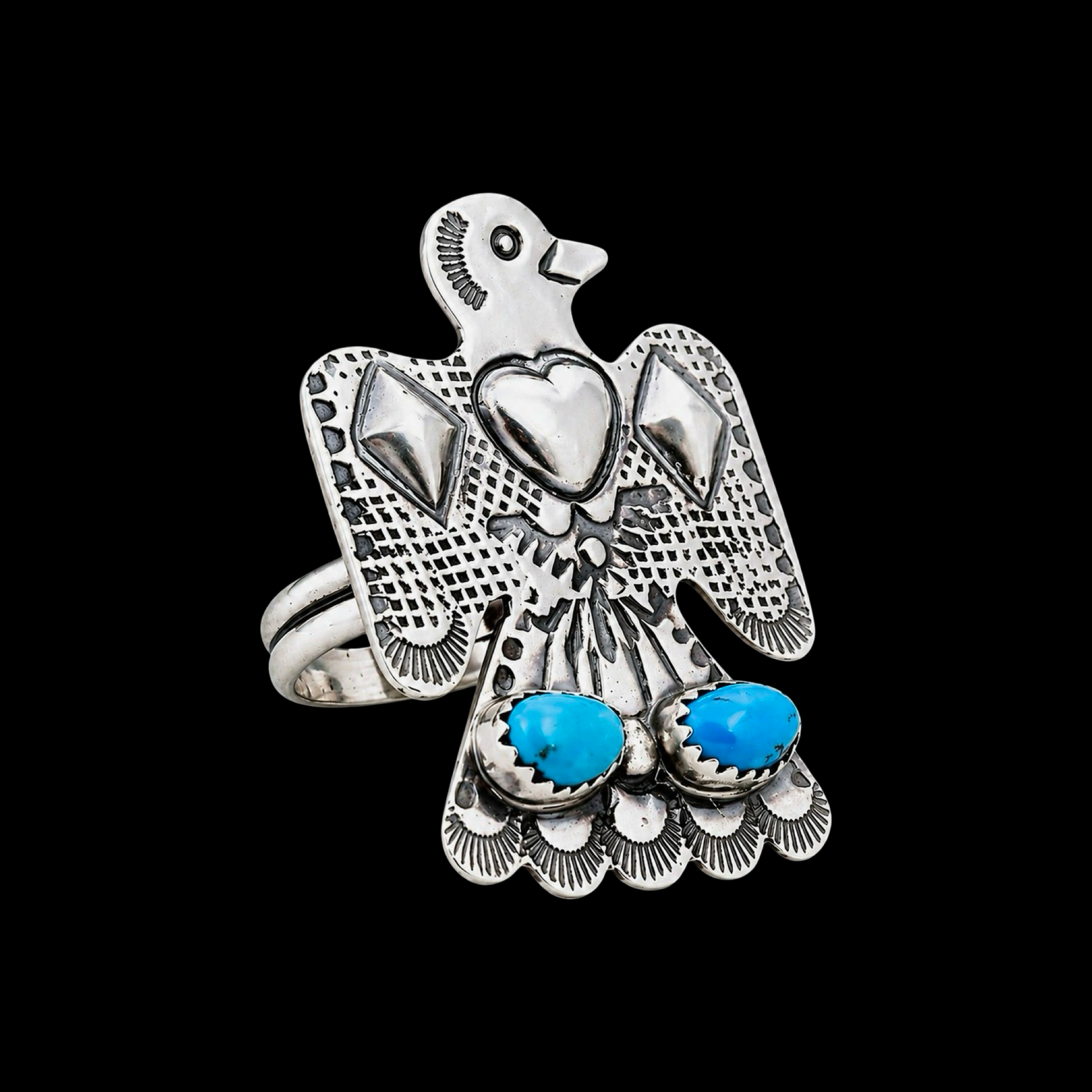 Kingman (Adjustable) ring handcrafted by Native American artist Tim Yazzie